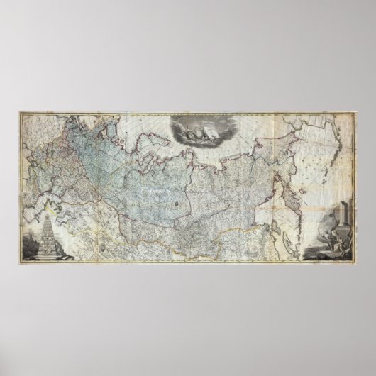 Poster 1787 Carte du mur de l'Empire russe (Devant)