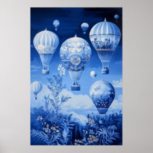 Poster 1789 Ballons flottants à air chaud