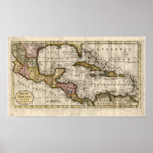 Poster 1790 Map of The West Indies by Dilly and Robinson