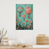 Poster 1792 Ballons flottants à air chaud (Cuisine)