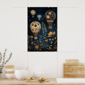 Poster 1795 Ballons flottants à air chaud (Cuisine)