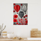 Poster 1796 Ballons flottants à air chaud (Cuisine)