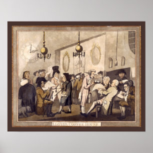 Poster 1798 Lloyd's Coffee House par G. Woodward (Imprime