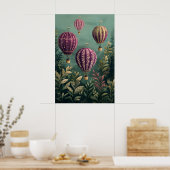 Poster 1799 Ballons flottants à air chaud (Cuisine)