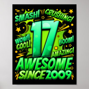 Poster 17 ans pour garçons 17e anniversaire garçon 17 ans