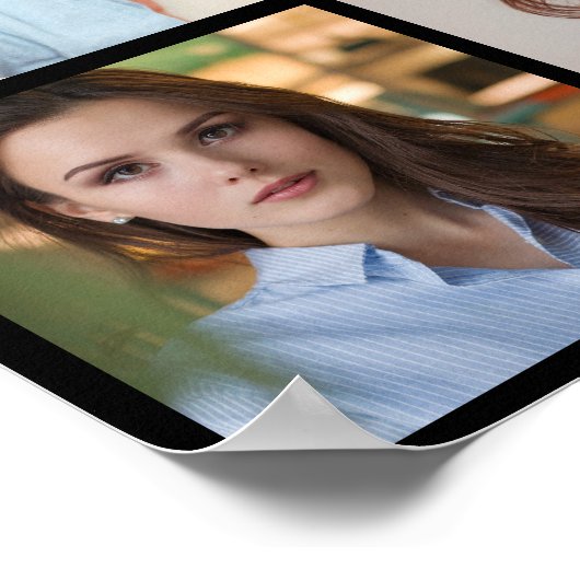 Poster 17 Collage de photos Félicats Grand Noir et Or (Coin)