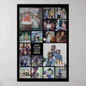 Poster 17 Collage photo et texte - Peut modifier noir (Devant)