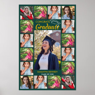 Poster 17 Photo Collage Modèle Félicats Grad 20XX Green