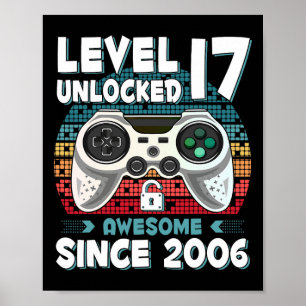 Poster 17ans Anniversaire Fils Garçon Amusant Joueur 17èm