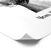 Poster 1800 B/W Art Woman avec parapluie (Coin)