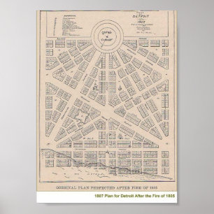 Poster 1807 Plan pour Détroit