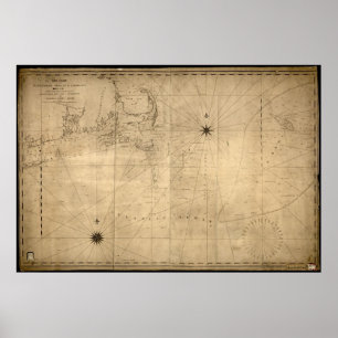 Poster 1813 Map of Nantucket Shoals & George's Bank, MA