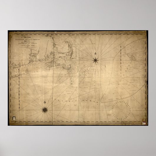 Poster 1813 Map of Nantucket Shoals & George's Bank, MA (Devant)