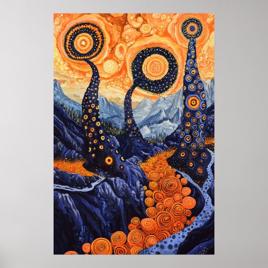 Poster 1816 Paysage surréaliste cosmique (Devant)