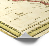 Poster 1820 Carte de l'affiche de l'état du Maine (Coin)