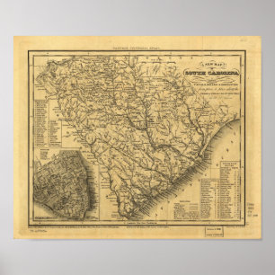 Poster 1833 Carte des routes ferroviaires et maritimes de