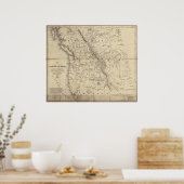 Poster 1838 Carte Territoire de l'Oregon Commerce de four (Cuisine)