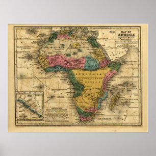 Poster 1839 Map of Africa