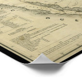 Poster 1844 Carte du Texas et des pays limitrophes (Coin)