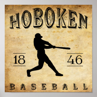 Poster 1846 Hoboken New Jersey Baseball