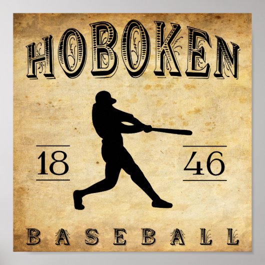 Poster 1846 Hoboken New Jersey Baseball (Devant)