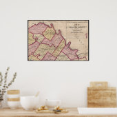 Poster 1847 Chester County PA Carte Schuylkill River (Cuisine)