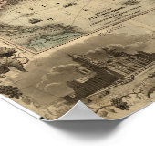 Poster 1850 Carte des États-Unis d'Amérique (Coin)