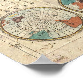 Poster 1853 Kaei 6 Carte japonaise du monde (Coin)