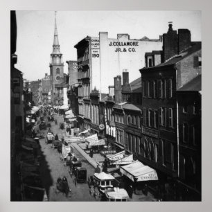 Poster 1859 : Circulation et magasins sur Washington Stre