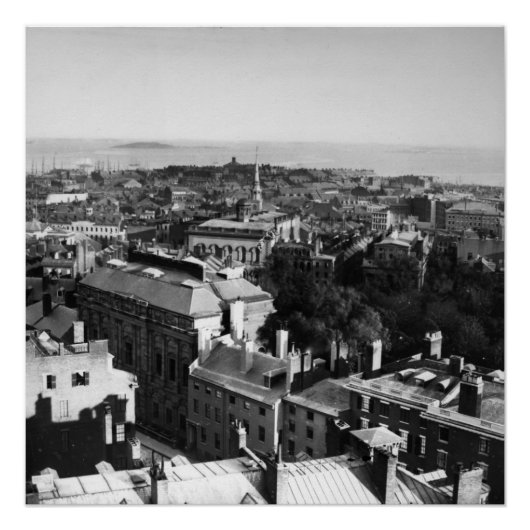 Poster 1859 : Vue de Boston vers le sud (Devant)