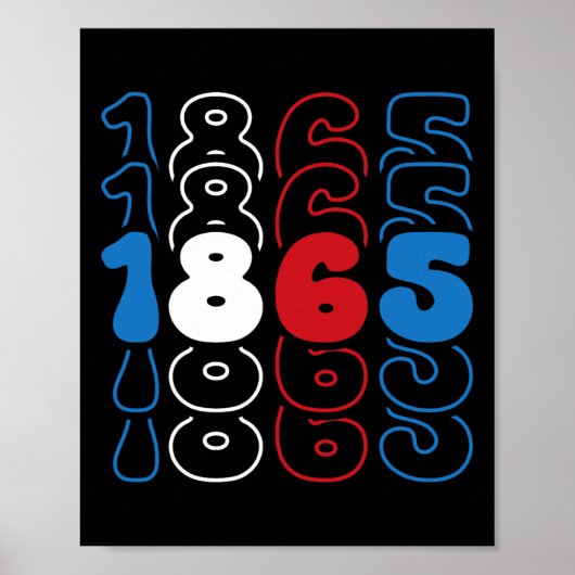 Poster 1865 Couleurs du drapeau rouge blanc (Devant)
