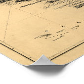 Poster 1867 Carte Territoire de l'Alaska de l'Amérique ru (Coin)