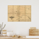 Poster 1867 Carte Territoire de l'Alaska de l'Amérique ru (Cuisine)