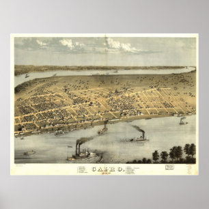 Poster 1867 Le Caire, IL Oiseaux Vue panoramique
