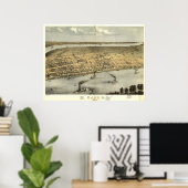 Poster 1867 Le Caire, IL Oiseaux Vue panoramique (Bureau à domicile)