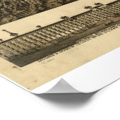 Poster 1868 Syracuse, NY Oiseaux Vue panoramique Carte (Coin)