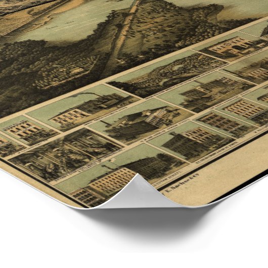 Poster 1869 Baltimore, MD Birds Eye View Panoramic Map (Coin)
