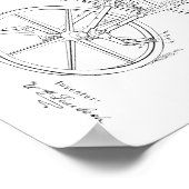 Poster 1869 Vélo Vintage Velocipede Brevet Art Imprimer (Coin)