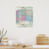 Poster 1870 Carte New York City Central Park (Cuisine)