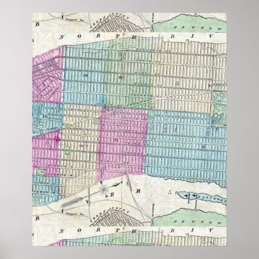 Poster 1870 Carte New York City Central Park (Devant)