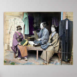 Poster 1870 Concessionnaire de tissus du Japon