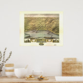 Poster 1870 Stillwater, MN Oiseaux Vue panoramique Carte (Cuisine)