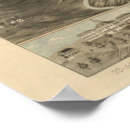 Poster 1871 Knoxville, TN Oiseaux Vue panoramique (Coin)