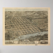 Poster 1871 Knoxville, TN Oiseaux Vue panoramique (Devant)