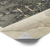 Poster 1873 Houston, TX Oiseaux Vue panoramique (Coin)