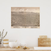 Poster 1875 Salt Lake City, UT Oiseau Panoramique Carte (Cuisine)