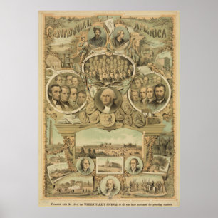 Poster 1876 l'indépendance centennale de l'Amérique