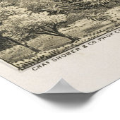 Poster 1876 McKinney, TX Oiseau Vue panoramique (Coin)