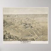 Poster 1876 McKinney, TX Oiseau Vue panoramique (Devant)