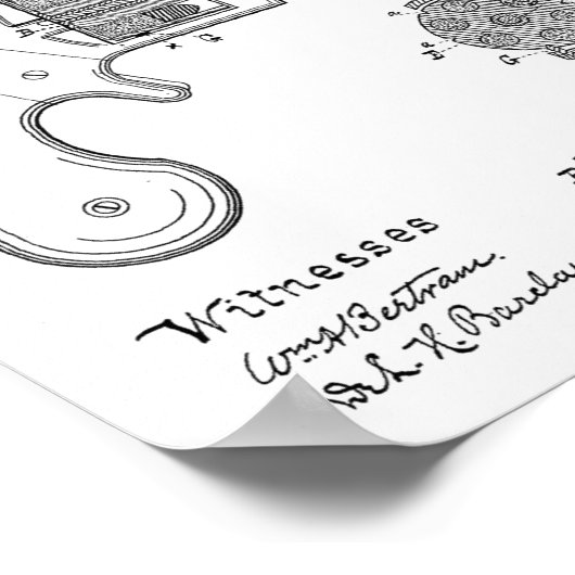 Poster 1877 Gun Revolver Brevet Dessin d'art Imprimer (Coin)